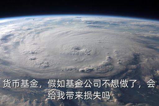 貨幣基金，假如基金公司不想做了，會(huì)給我?guī)頁(yè)p失嗎