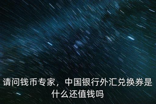 請(qǐng)問(wèn)錢幣專家，中國(guó)銀行外匯兌換券是什么還值錢嗎