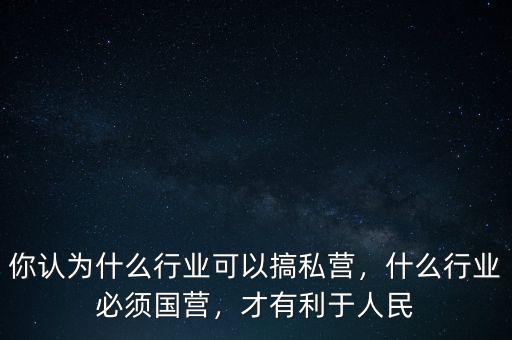 你認(rèn)為什么行業(yè)可以搞私營(yíng)，什么行業(yè)必須國(guó)營(yíng)，才有利于人民