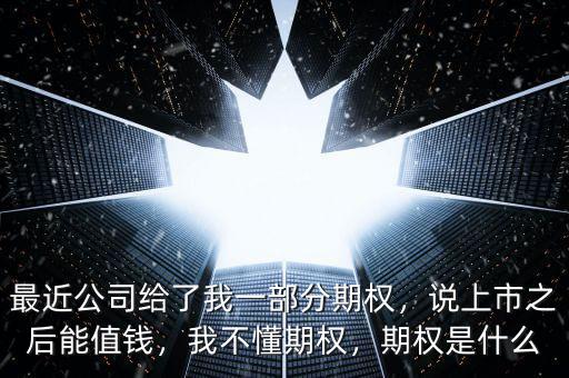 最近公司給了我一部分期權(quán)，說(shuō)上市之后能值錢(qián)，我不懂期權(quán)，期權(quán)是什么