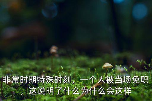 非常時(shí)期特殊時(shí)刻，一個(gè)人被當(dāng)場(chǎng)免職，這說(shuō)明了什么為什么會(huì)這樣