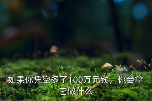 如果你憑空多了100萬元錢，你會(huì)拿它做什么