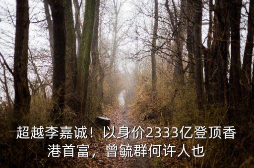 超越李嘉誠！以身價2333億登頂香港首富，曾毓群何許人也