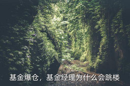 基金爆倉(cāng)，基金經(jīng)理為什么會(huì)跳樓