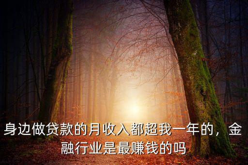 身邊做貸款的月收入都超我一年的，金融行業(yè)是最賺錢的嗎