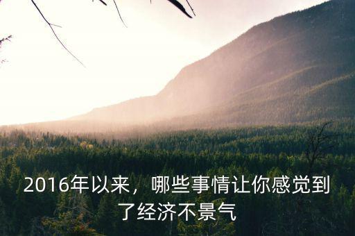 2016年以來，哪些事情讓你感覺到了經(jīng)濟(jì)不景氣