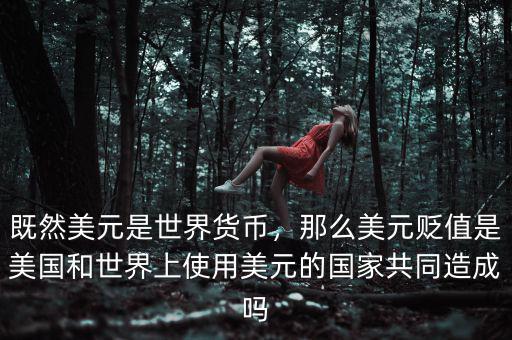 既然美元是世界貨幣，那么美元貶值是美國和世界上使用美元的國家共同造成嗎