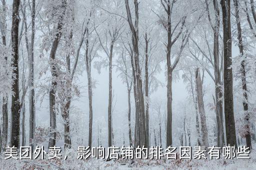 美團外賣，影響店鋪的排名因素有哪些