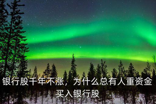 銀行股千年不漲，為什么總有人重資金買入銀行股