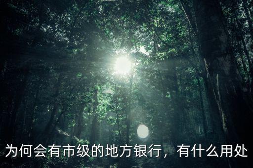 為何會(huì)有市級(jí)的地方銀行，有什么用處