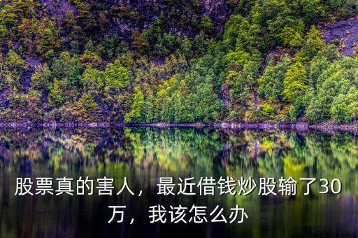 股票真的害人，最近借錢炒股輸了30萬，我該怎么辦