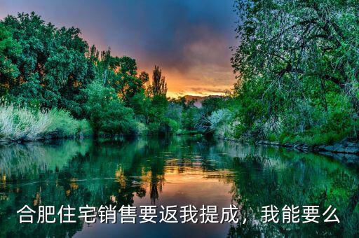 合肥住宅銷售要返我提成，我能要么