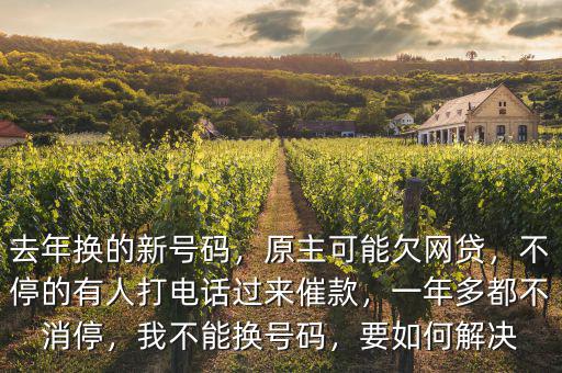 去年換的新號碼，原主可能欠網(wǎng)貸，不停的有人打電話過來催款，一年多都不消停，我不能換號碼，要如何解決