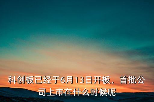 科創(chuàng)板已經(jīng)于6月13日開板，首批公司上市在什么時候呢
