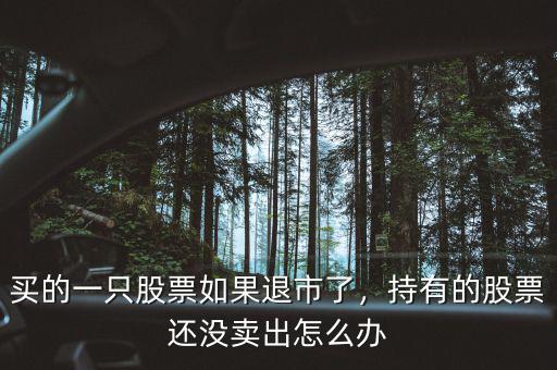 買的一只股票如果退市了，持有的股票還沒賣出怎么辦