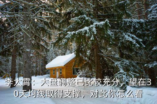 李大霄：大盤調(diào)整已比較充分，望在30天均線取得支撐，對(duì)此你怎么看