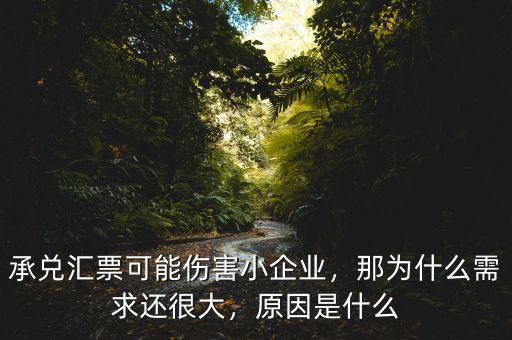 承兌匯票可能傷害小企業(yè)，那為什么需求還很大，原因是什么
