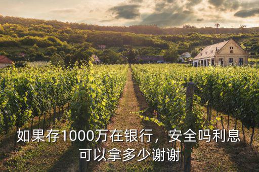 如果存1000萬在銀行，安全嗎利息可以拿多少謝謝
