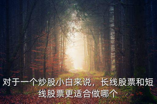 對于一個炒股小白來說，長線股票和短線股票更適合做哪個