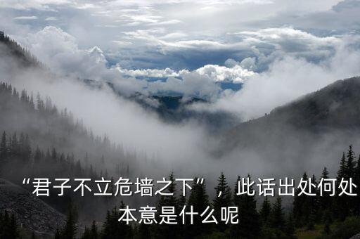 “君子不立危墻之下”，此話出處何處本意是什么呢