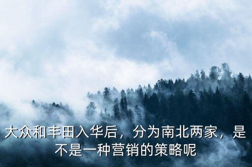 大眾和豐田入華后，分為南北兩家，是不是一種營銷的策略呢