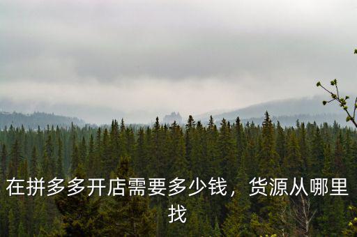 在拼多多開(kāi)店需要多少錢(qián)，貨源從哪里找