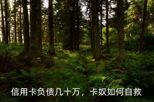 信用卡負債幾十萬，卡奴如何自救