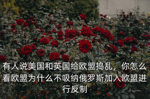 有人說美國和英國給歐盟搗亂，你怎么看歐盟為什么不吸納俄羅斯加入歐盟進(jìn)行反制