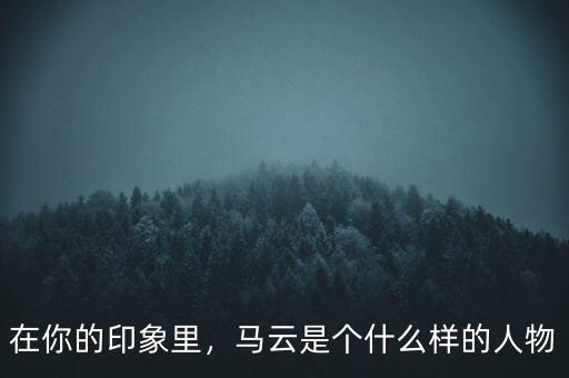 在你的印象里，馬云是個什么樣的人物