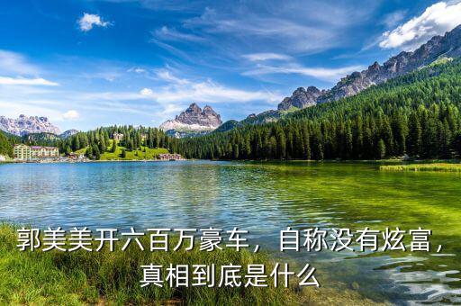 郭美美開六百萬豪車，自稱沒有炫富，真相到底是什么