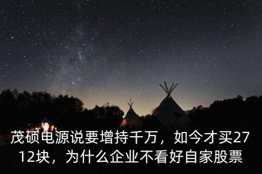 茂碩電源說要增持千萬，如今才買2712塊，為什么企業(yè)不看好自家股票