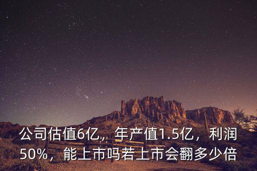 公司估值6億，年產(chǎn)值1.5億，利潤50%，能上市嗎若上市會翻多少倍