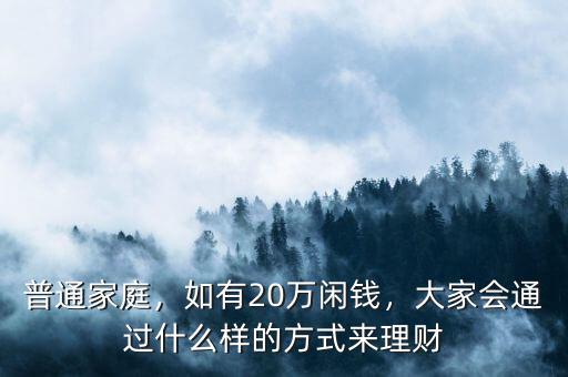 普通家庭，如有20萬閑錢，大家會(huì)通過什么樣的方式來理財(cái)