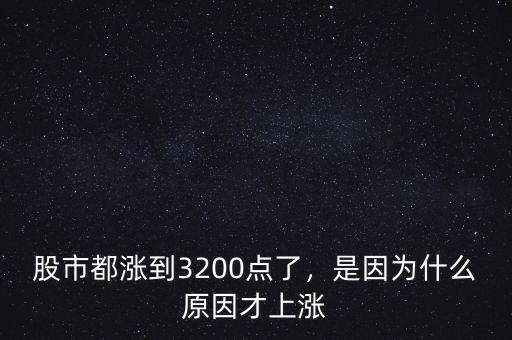 股市都漲到3200點(diǎn)了，是因?yàn)槭裁丛虿派蠞q
