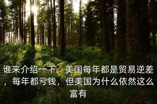 誰(shuí)來(lái)介紹一下，美國(guó)每年都是貿(mào)易逆差，每年都虧錢(qián)，但美國(guó)為什么依然這么富有