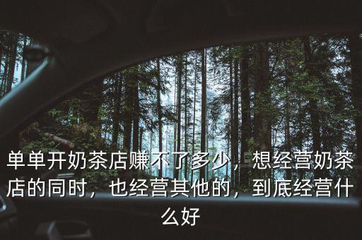 單單開奶茶店賺不了多少，想經營奶茶店的同時，也經營其他的，到底經營什么好