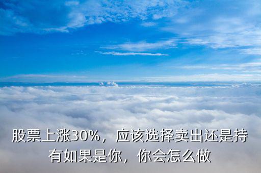 股票上漲30%，應(yīng)該選擇賣出還是持有如果是你，你會怎么做