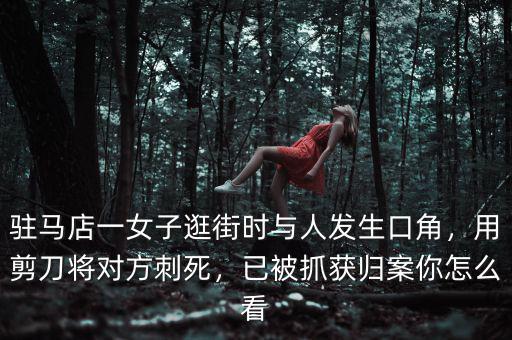 駐馬店一女子逛街時與人發(fā)生口角，用剪刀將對方刺死，已被抓獲歸案你怎么看