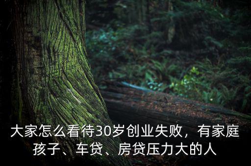 大家怎么看待30歲創(chuàng)業(yè)失敗，有家庭孩子、車貸、房貸壓力大的人