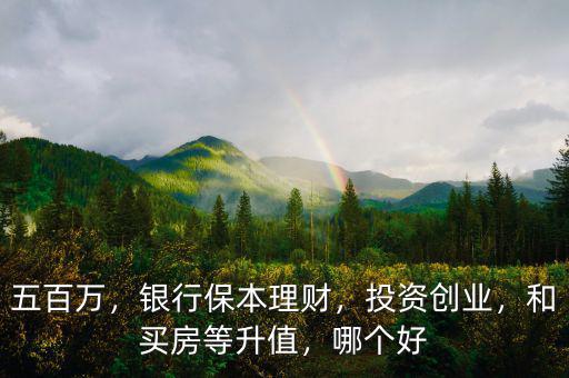 五百萬，銀行保本理財，投資創(chuàng)業(yè)，和買房等升值，哪個好
