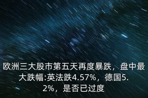 歐洲三大股市第五天再度暴跌，盤中最大跌幅:英法跌4.57%，德國(guó)5.2%，是否已過度