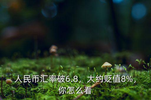 人民幣匯率破6.8，大約貶值8%，你怎么看