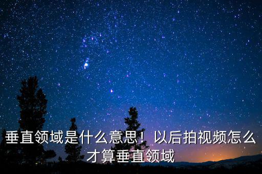 垂直領域是什么意思！以后拍視頻怎么才算垂直領域