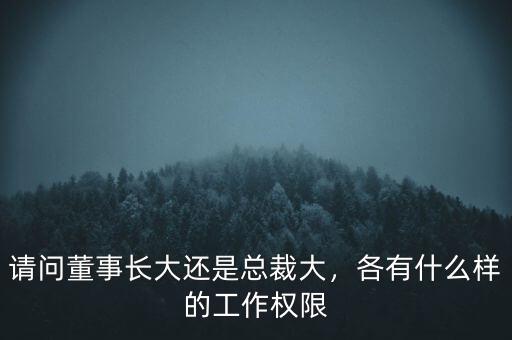 請(qǐng)問(wèn)董事長(zhǎng)大還是總裁大，各有什么樣的工作權(quán)限