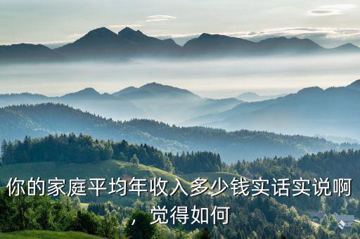 你的家庭平均年收入多少錢實(shí)話實(shí)說(shuō)啊，覺(jué)得如何