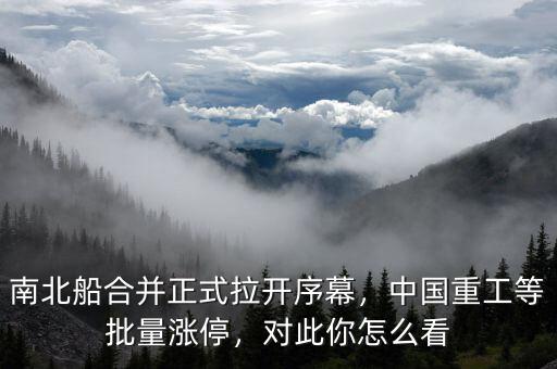 南北船合并正式拉開序幕，中國重工等批量漲停，對此你怎么看