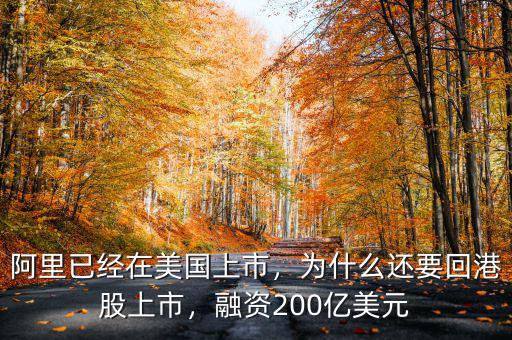 阿里已經(jīng)在美國(guó)上市，為什么還要回港股上市，融資200億美元