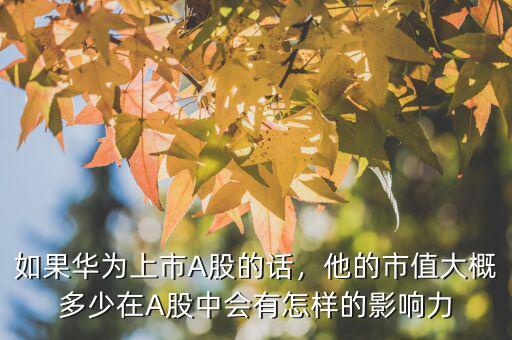 如果華為上市A股的話，他的市值大概多少在A股中會有怎樣的影響力