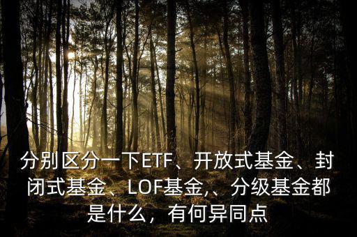 分別區(qū)分一下ETF、開放式基金、封閉式基金、LOF基金,、分級基金都是什么，有何異同點