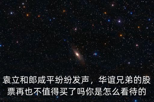 袁立和郎咸平紛紛發(fā)聲，華誼兄弟的股票再也不值得買了嗎你是怎么看待的